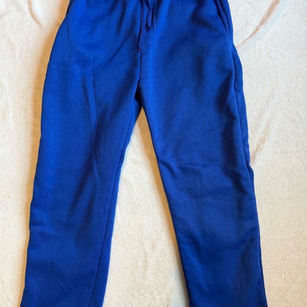 Blue Wide Leg Sweatpants